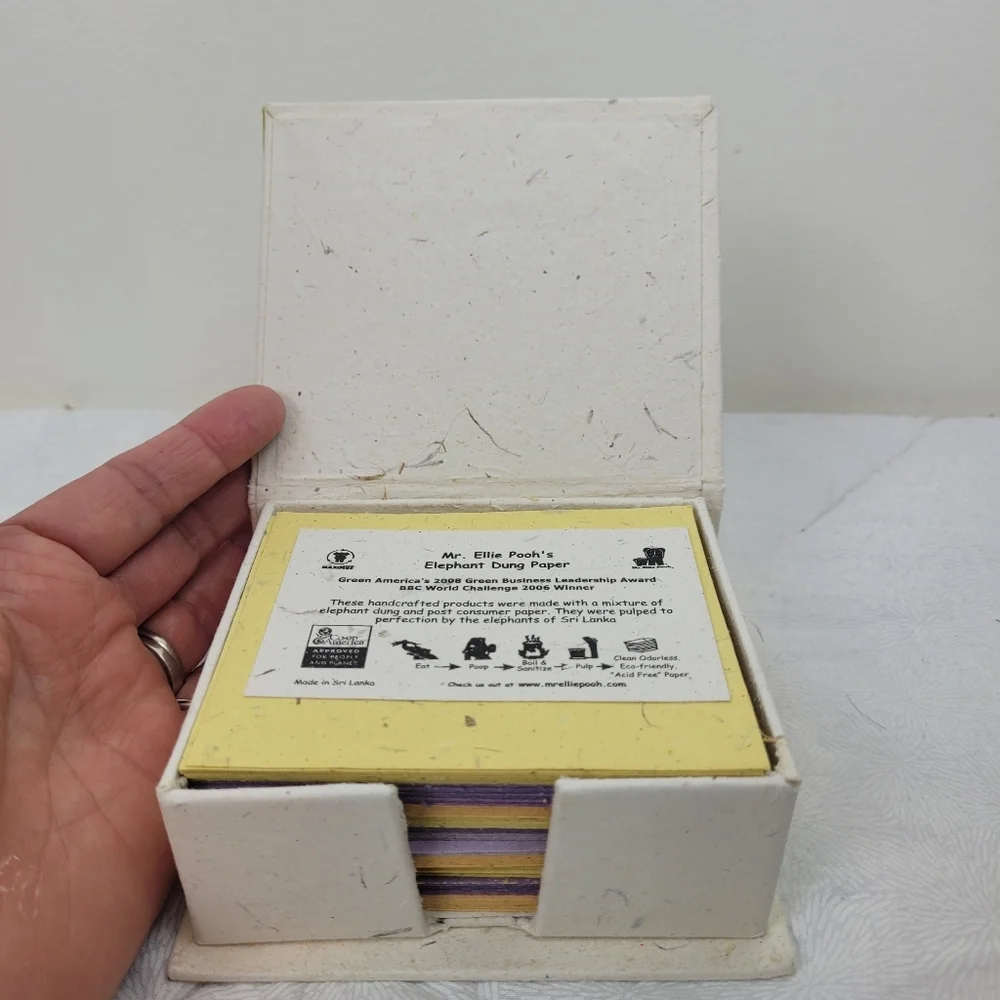 Mr. Ellie Pooh's Elephant Dung Paper In Decorative Box Approximately 4 x 4.5